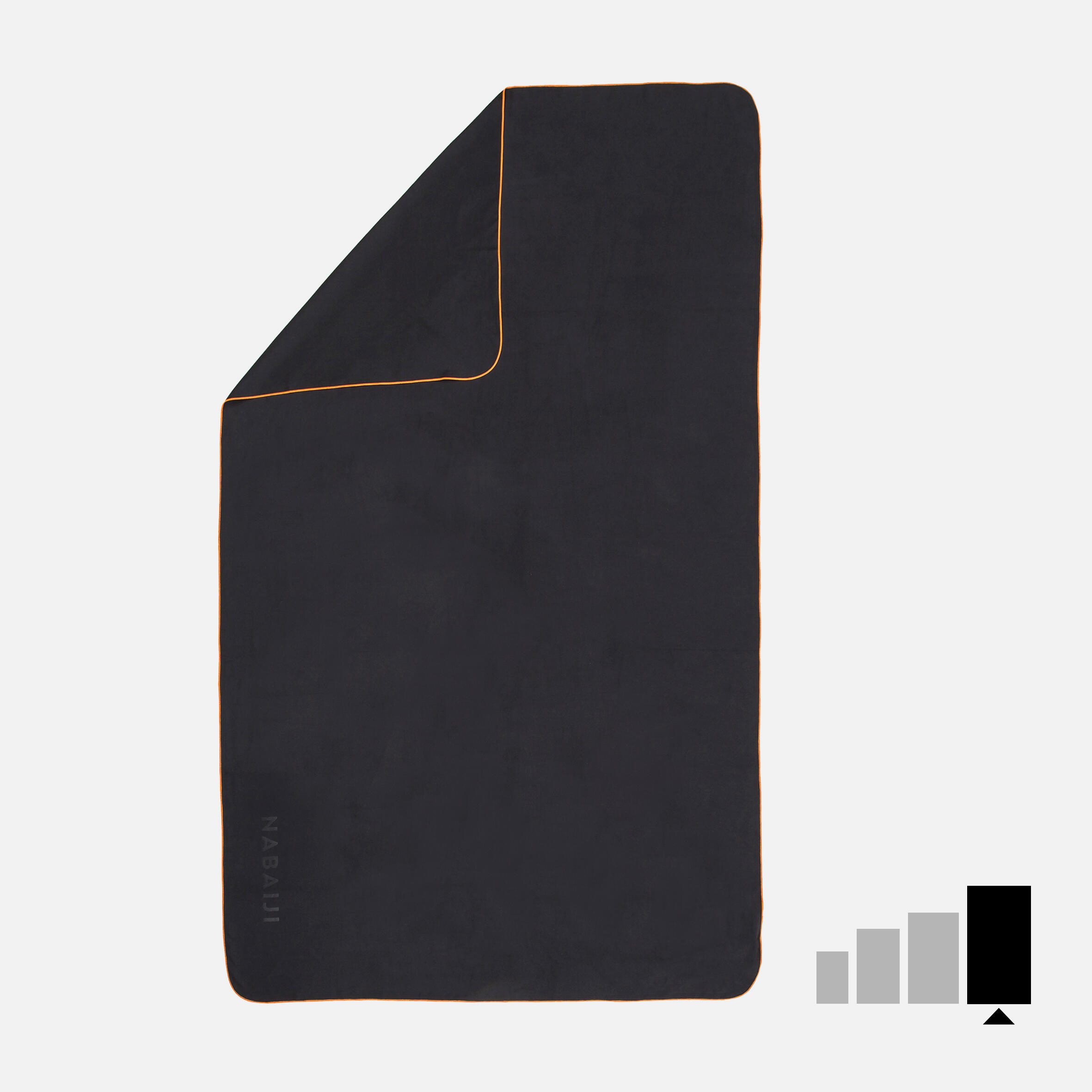Nabaiji - Serviette De Bain Microfibre Noir Taille Xl 110 X 175 Cm - Serviette - Natation - Noir-orange-rouge - Taille Unique - Decathlon