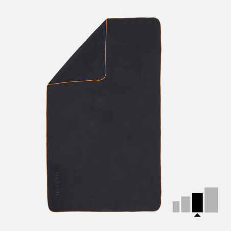 Compact microfibre towel size L 80 x 130 cm - Black