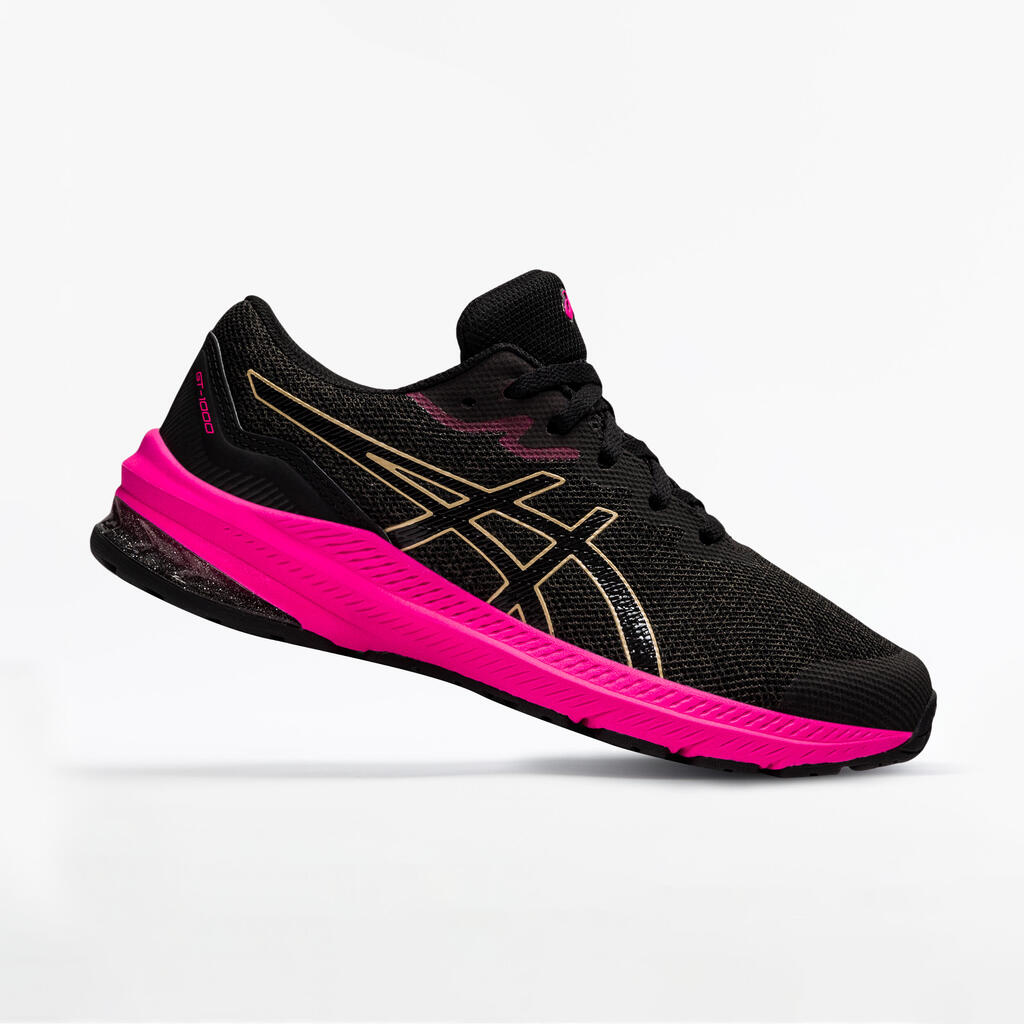 JUNIOR ASICS GT-1000 GS RUNNING SHOES - GREY/PINK