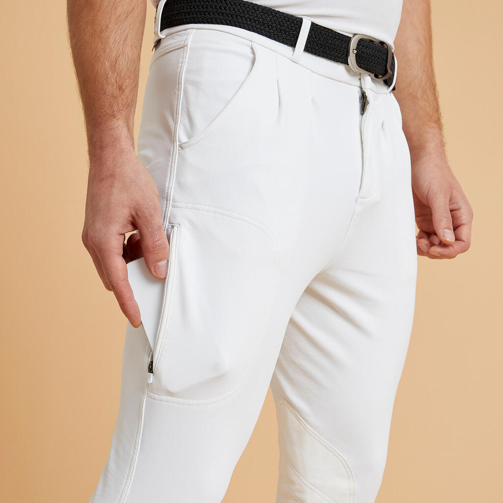 Men's Horse Riding Show Jodhpurs 500 - White