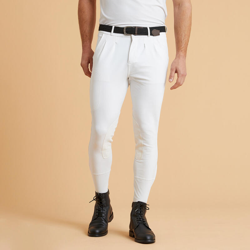 Pantalon de concours équitation homme 500 Blanc