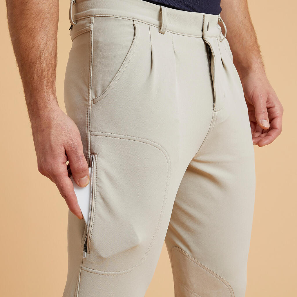 PANTALÓN DE EQUITACIÓN HOMBRE 500 BEIGE