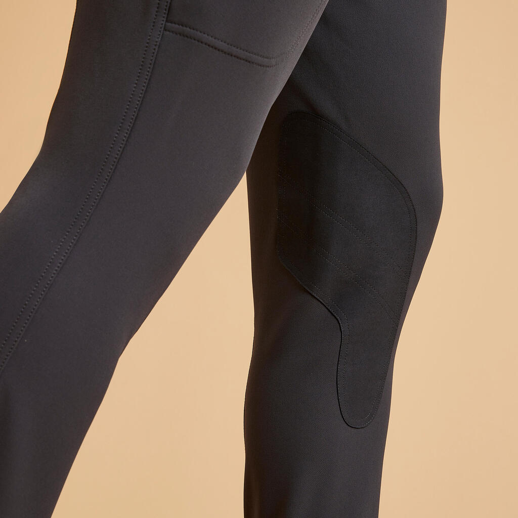 PANTALONE ZA JAHANJE 500 MUŠKE - TAMNOSIVE