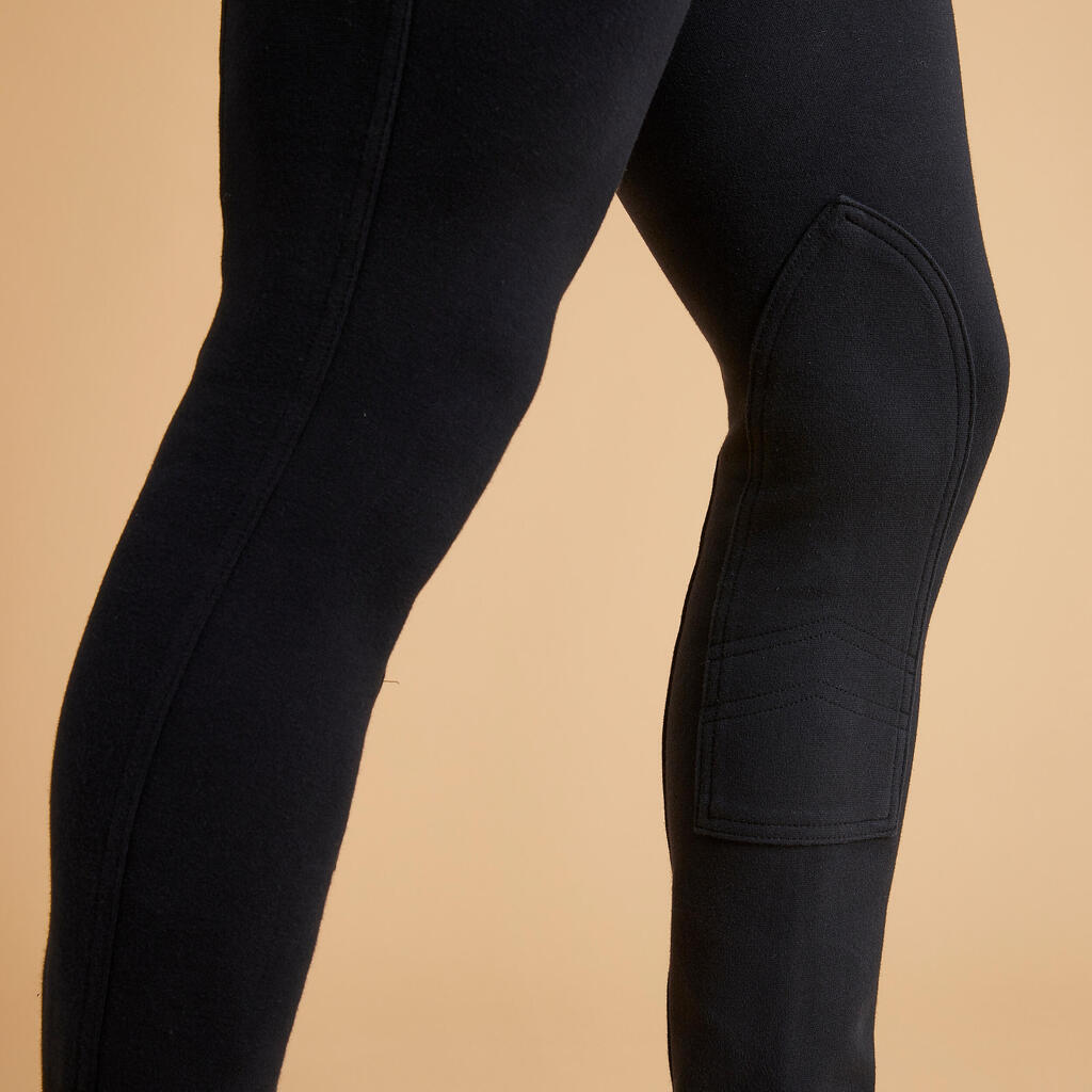 Pantalón equitación fouganza 100 hombre negro