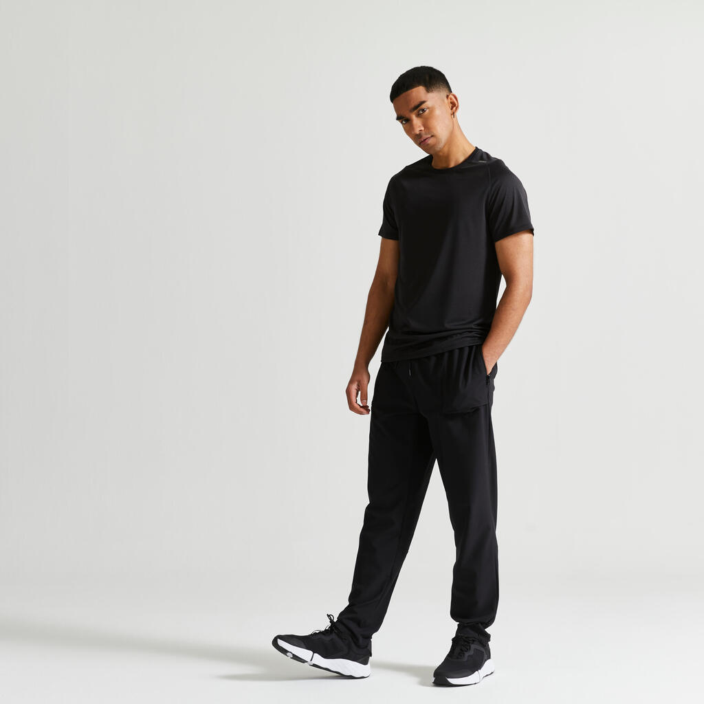 PANTALON DE FITNESS COLLECTION RESPIRANT HOMME - NOIR