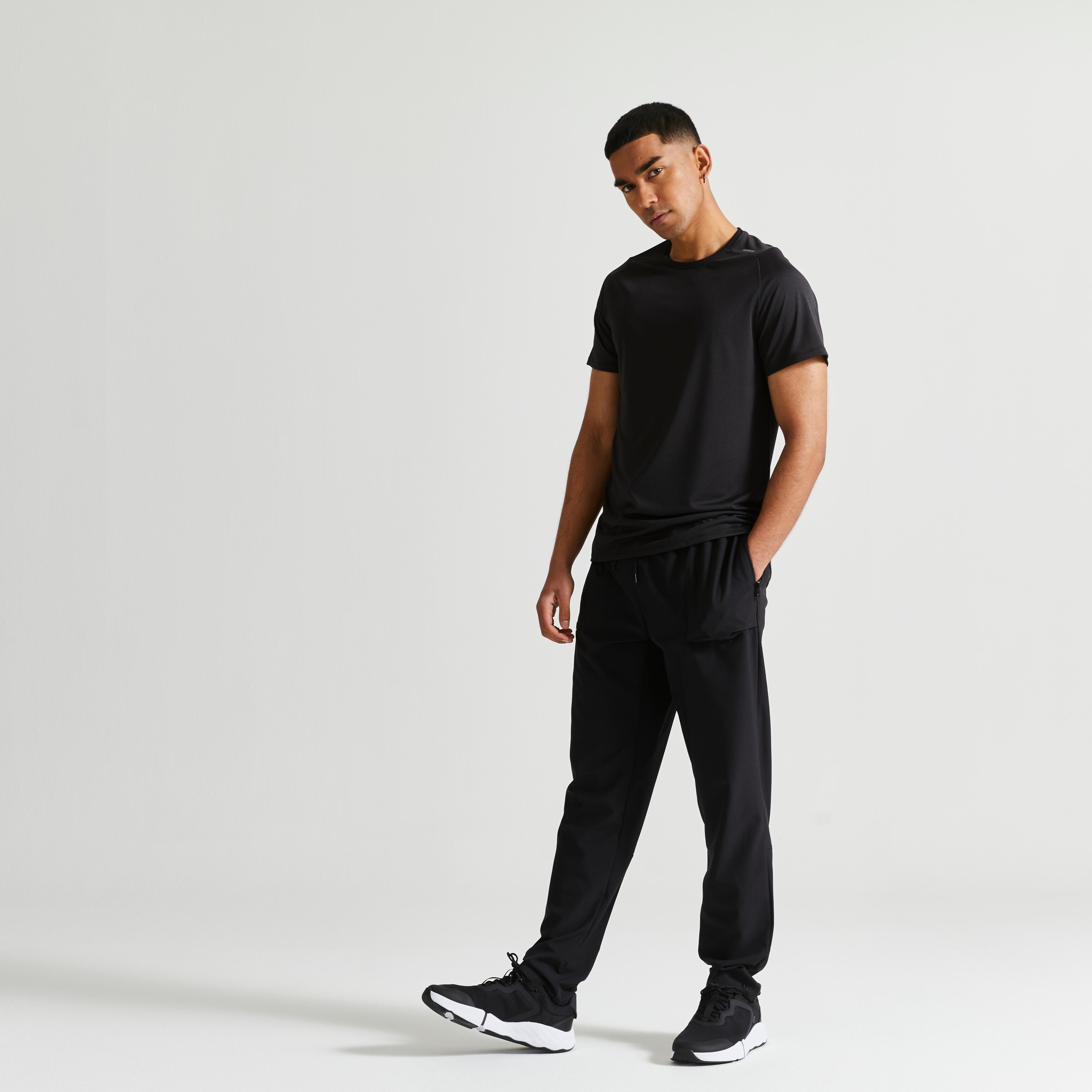 Men's Regular Fit Joggers - Essentials 500 - Grey - Domyos - Decathlon