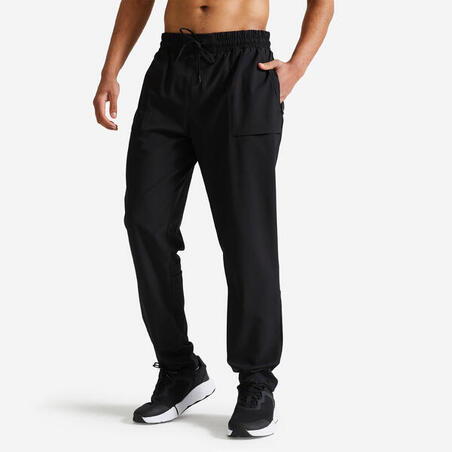 PANTALON DE FITNESS COLLECTION RESPIRANT HOMME - NOIR