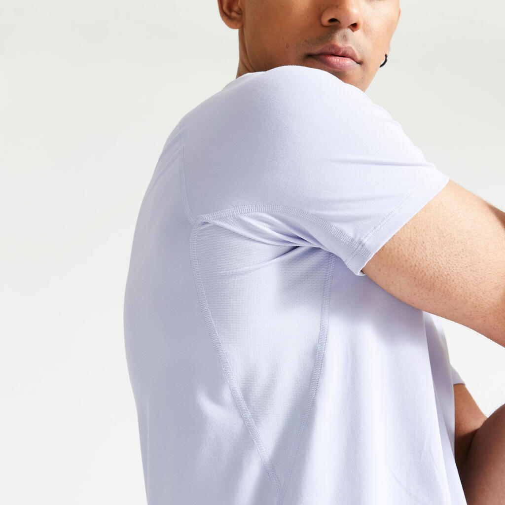 T-shirt de fitness essentiel respirant col rond homme - vert