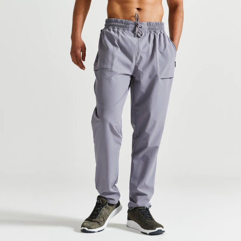 Stretchable, Quick Dry, Zip Pocket, Convetible Jog Fit- Mens Gym Trackpant Grey
