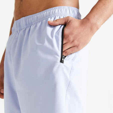 Pantalón Corto Fitness Essential Hombre Lila Transpirable Bolsillos Cremallera