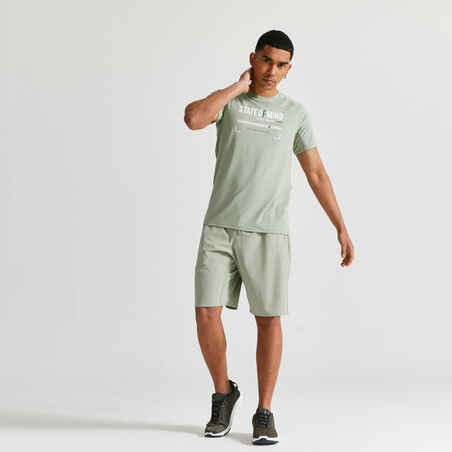 Ανδρικό T-Shirt Essential με λαιμόκοψη από διαπνέον ύφασμα για Fitness - Πράσινο