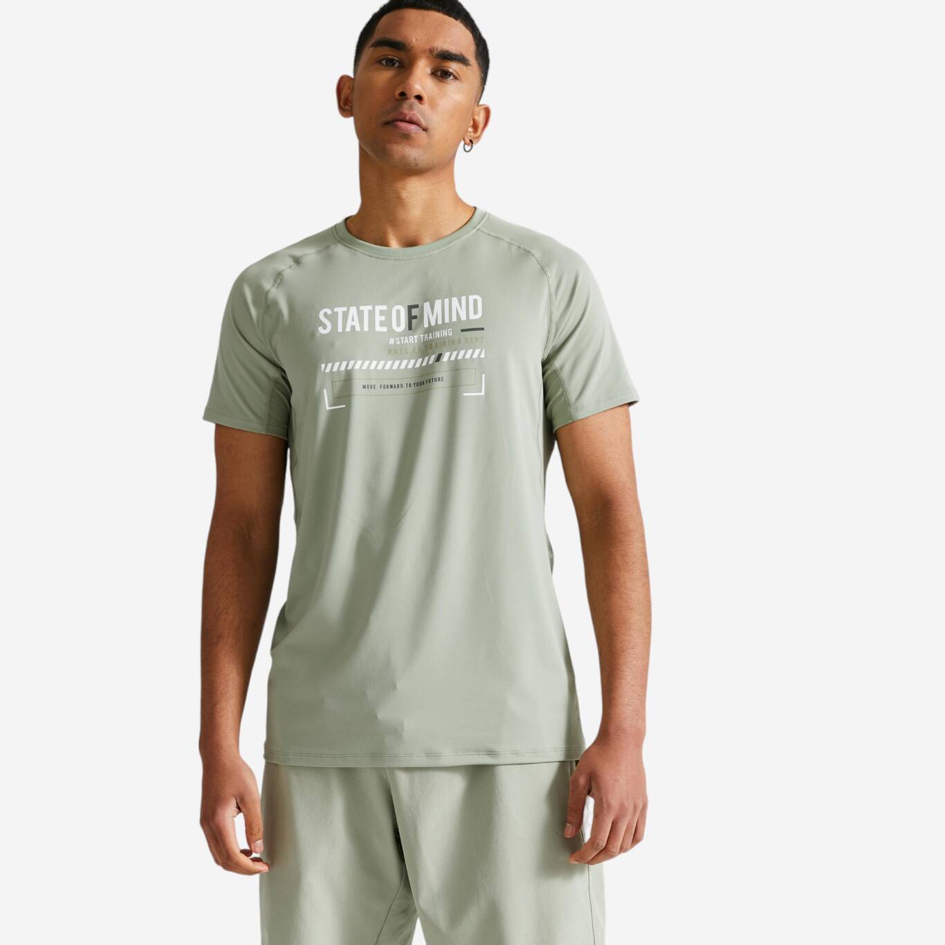 Men's Crew Neck Breathable Essential Fitness T-Shirt - Green Men's Crew Neck Breathable Essential Fitness T-Shirt - Green