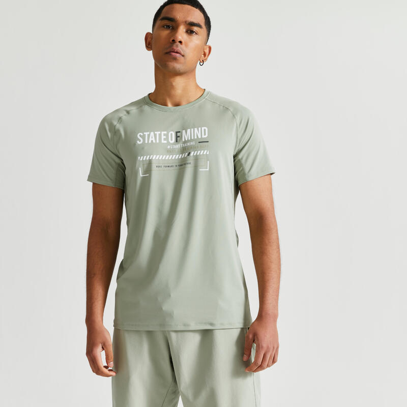 T-shirt uomo fitness 120 traspirante verde