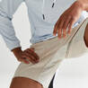 Men Sports Gym Shorts With Zip Pocket - Beige