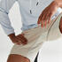 Men Sports Gym Shorts With Zip Pocket - Beige