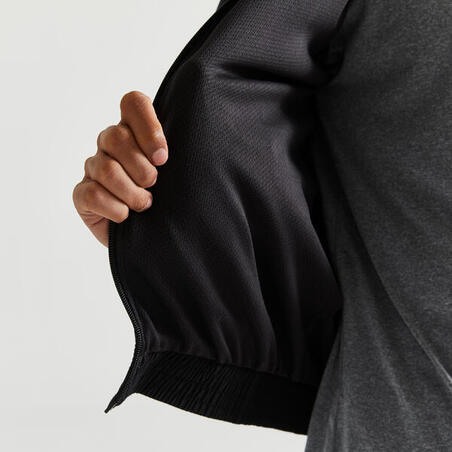 Куртка для фитнеса стандартная дышащая мужская черная