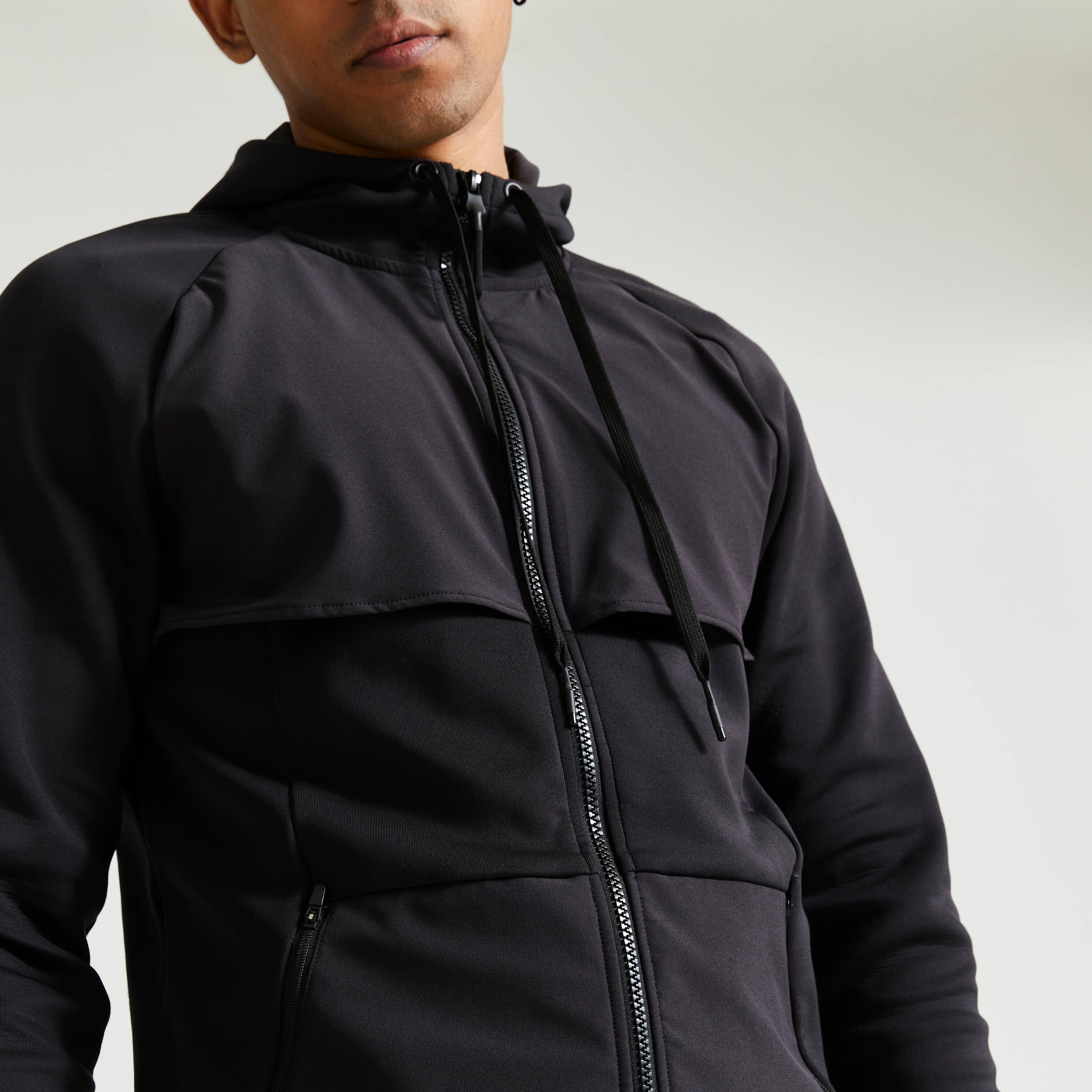 Men Breathable Zipped Performance Gym Jacket - Black -  4