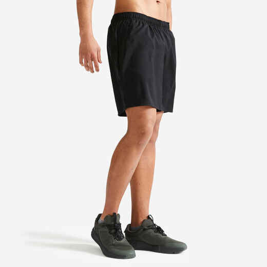 
      Kratke hlače za fitnes prozračne muške crne
  