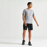 Men Gym Sports T Shirt Polyester - Mottled Grey