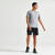 T-shirt de fitness essentiel respirant col rond homme - gris chiné