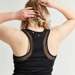 Women's Muscle Back Fitness Cardio Tank Top - Black