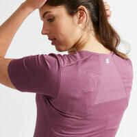 Camiseta Fitness Cardio Mujer Violeta Ajustada