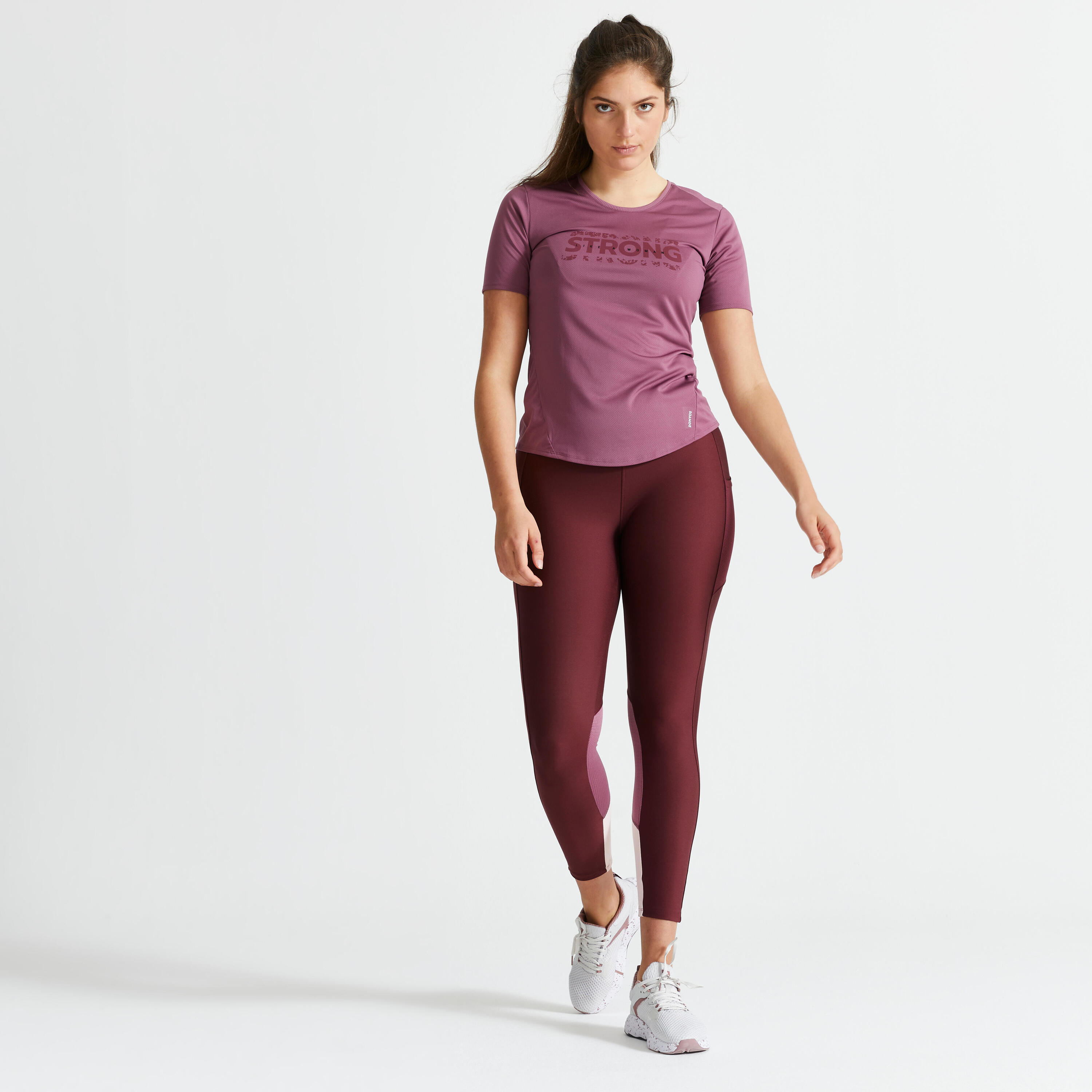 Women's Fitted Fitness Cardio T-Shirt - Purple 2/5
