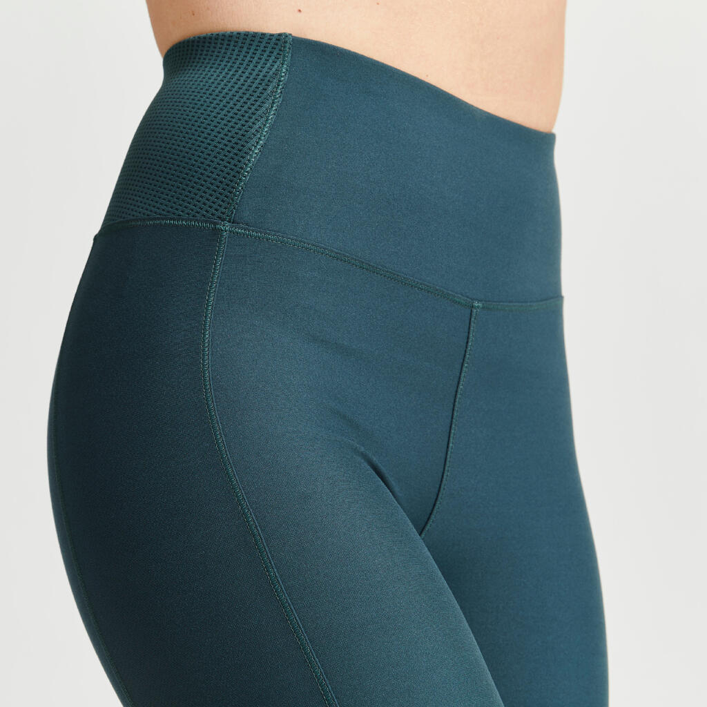 Women's High-Waisted Leggings with Phone Pocket - Blue Grey