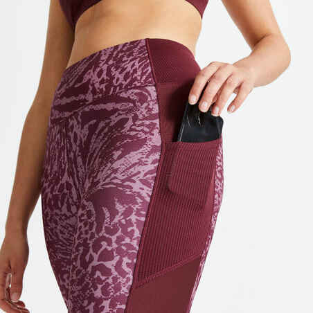 Mallas Leggings fitness largos talle alto 120 Mujer rosa