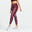 Legging avec poche téléphone Fitness Cardio Femme Imprimé Rose et Bordeaux