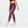 Women's Fitness Cardio Leggings with Phone Pocket - Pink/Burgundy