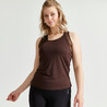 Women Muscle Back Fitness Cardio Tank Top - Brown