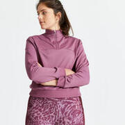 Women's Cropped Long-Sleeved Fitness Cardio Sweatshirt - Purple