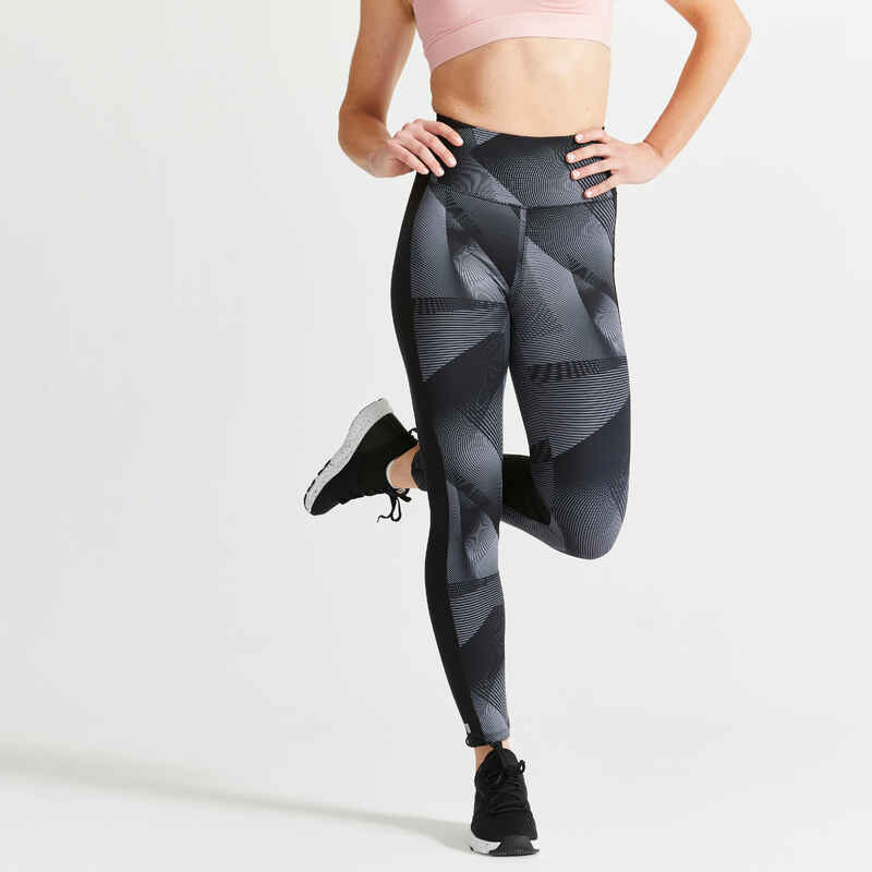 Mallas Leggings fitness largos talle alto 120 Mujer negro