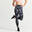 Női leggings fitneszhez FTI 120, telefonzsebes, fekete, szürke 
