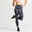Sportleggings mit Smartphonetasche Fitness Cardio Damen - grau/schwarz