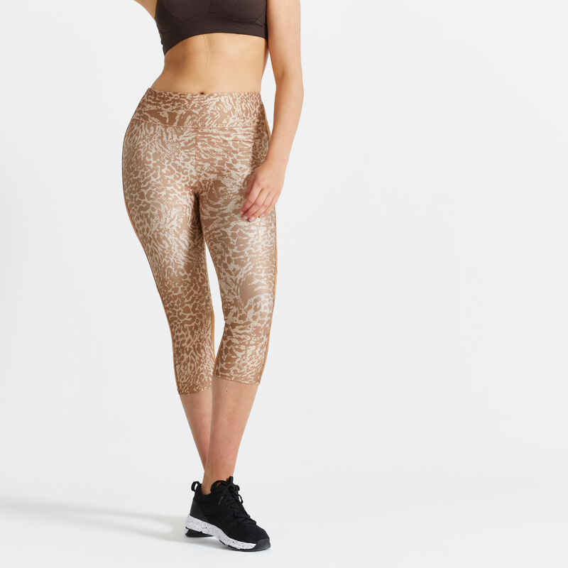 3/4-Leggings hoher Bund Fitness 3/4-Leggings hoher Bund Fitness
