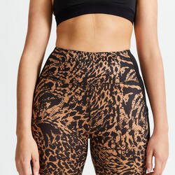 Women's phone pocket fitness high-waisted leggings, leopard print