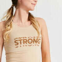 Camiseta Fitness Cardio tirantes Mujer 120 dorado