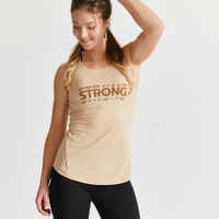 Camiseta Fitness Cardio tirantes Mujer 120 dorado