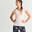 T-shirt Slim Col V Fitness Cardio Femme Corail