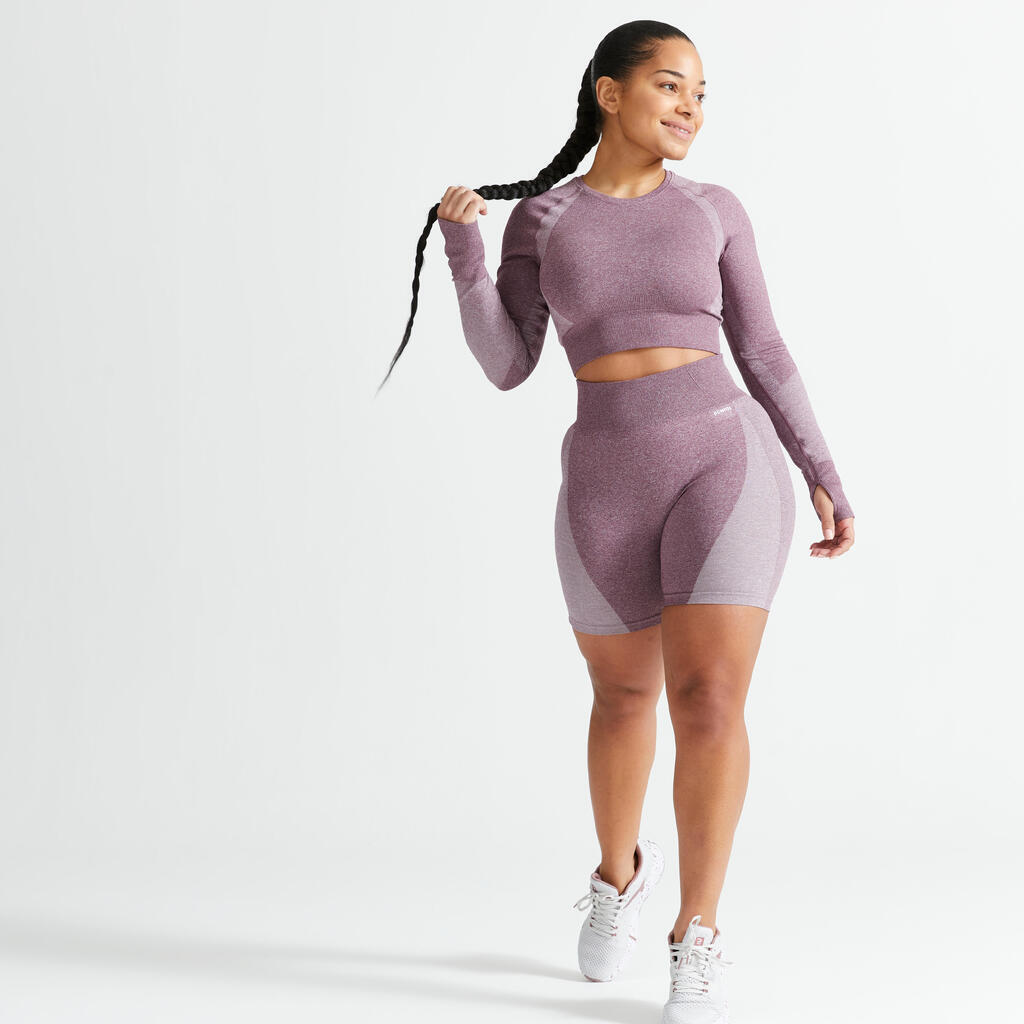 Shorts nahtlos hoher Bund - rosa 