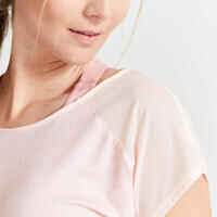 Camiseta fitness manga corta Mujer Domyos 120 rosa