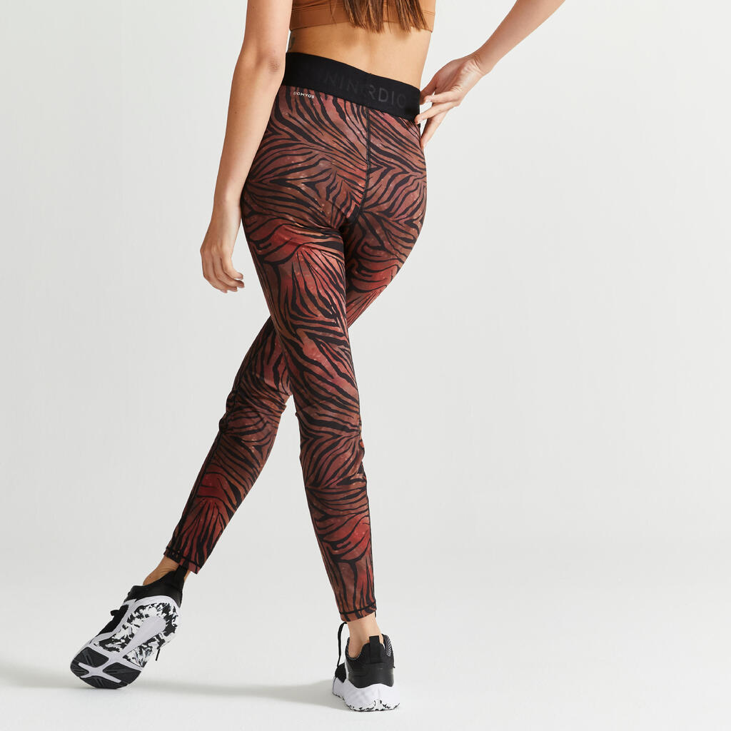 Sportleggings Damen mit hohem Taillenbund - bedruckt