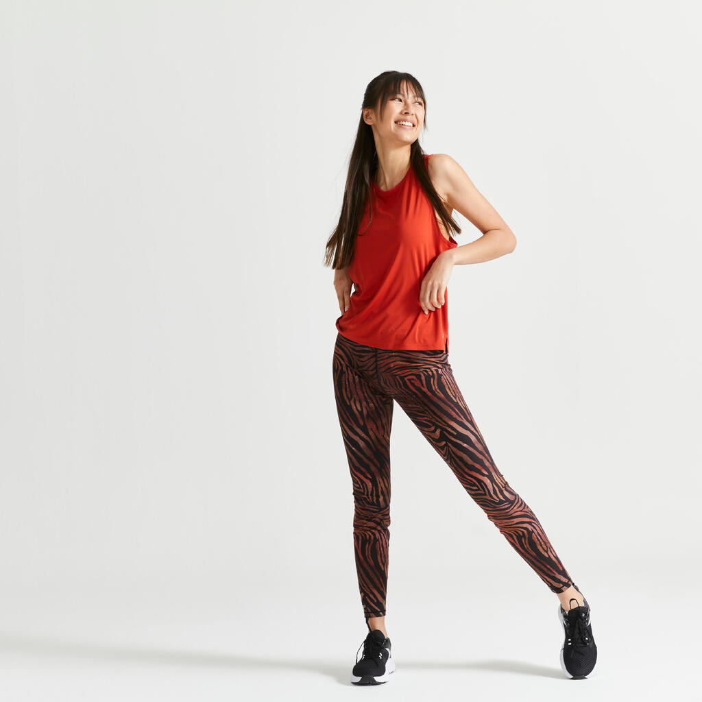 Sportleggings Damen mit hohem Taillenbund - bedruckt