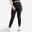 Legging met hoge taille en aantrekkoordje voor cardiofitness dames zwart