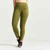 Women's High-Waisted Drawstring Cardio Fitness Leggings - Khaki