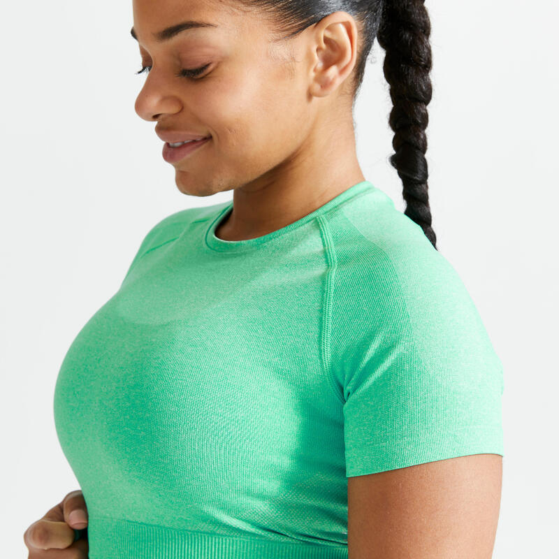 Dámský Crop Top s krátkým rukávem bezešvý