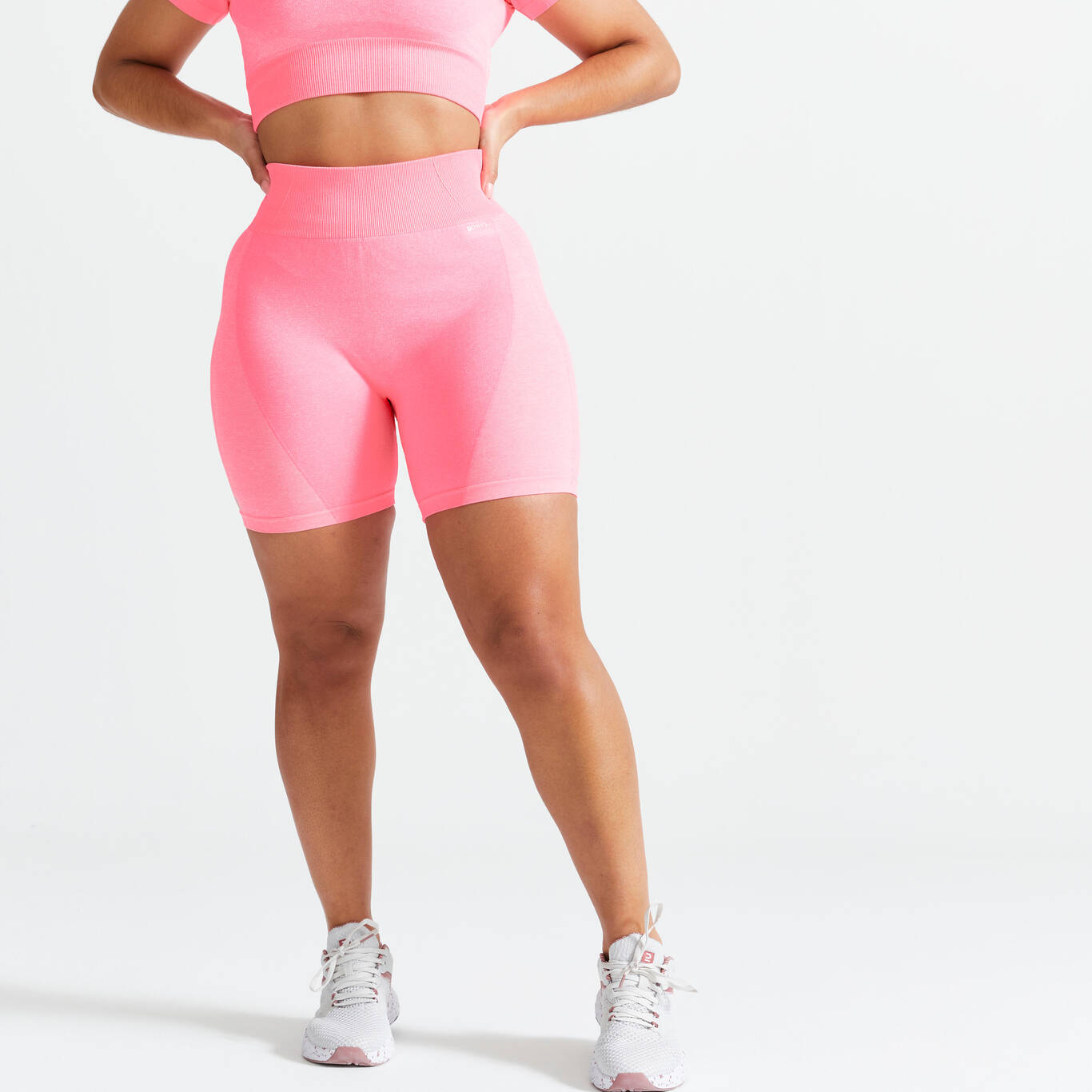 High-Waisted Seamless Fitness Cycling Shorts - Pink