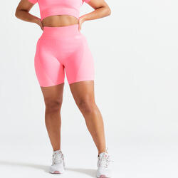 Short de fitness seamless et taille haute, rose clair